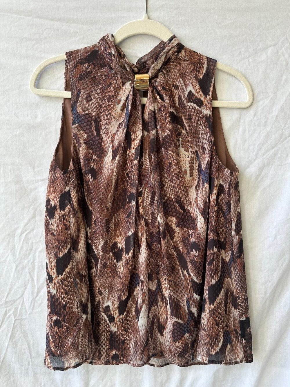 Sheike Australia Sleeveless Blouse Keyhole Detail Gold Hardware AU 8/US4